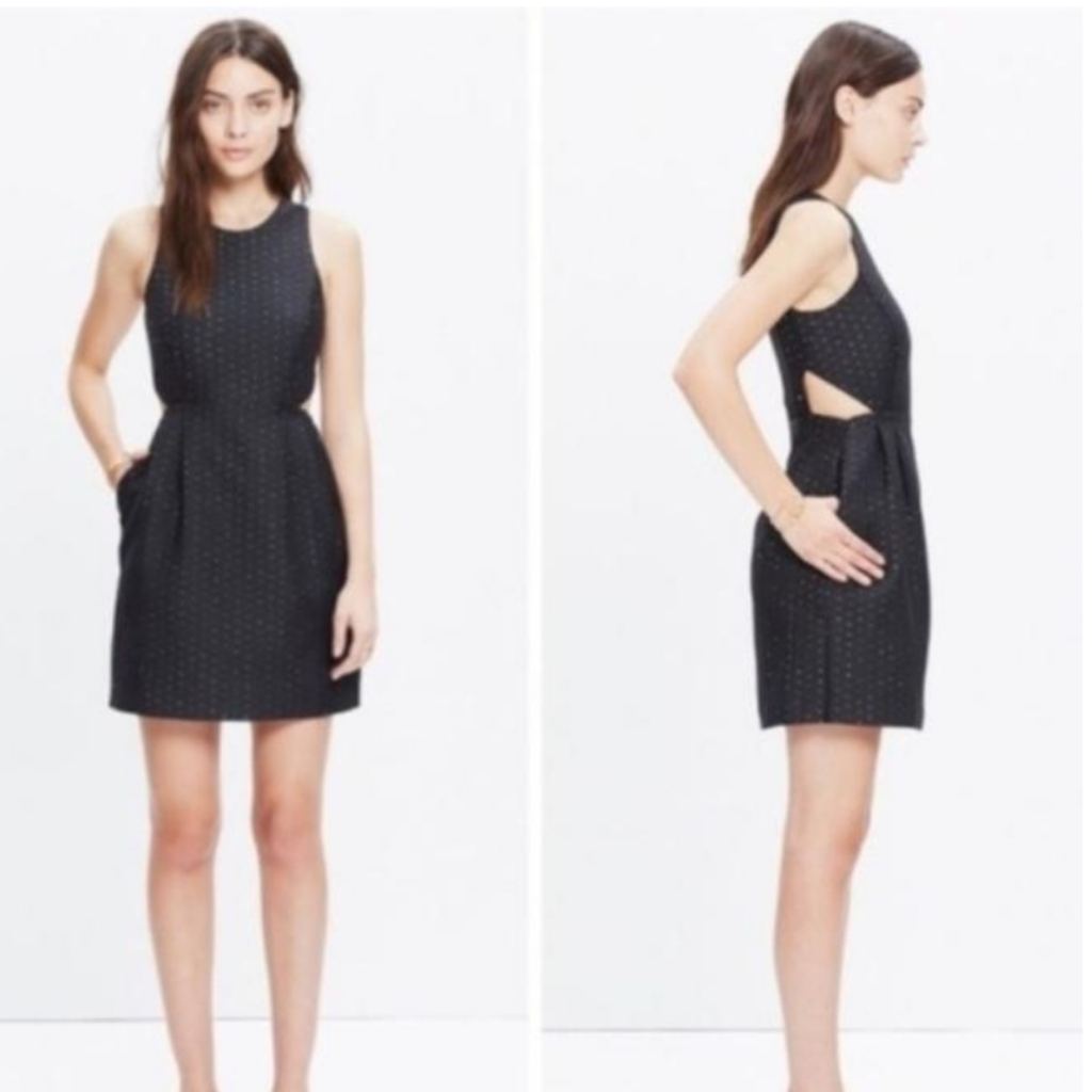 Madewell Black Midnight Speckle Mini Cocktail Dress, Women's Size 2